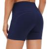 imageTHE GYM PEOPLE Womens High Waist Workout Shorts Breathable Dolphin Split Elastic Lounge Yoga ShortsBlue