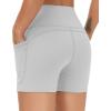 imageTHE GYM PEOPLE Womens High Waist Workout Shorts Breathable Dolphin Split Elastic Lounge Yoga ShortsBright Grey