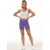 imageTHE GYM PEOPLE Womens High Waist Workout Shorts Breathable Dolphin Split Elastic Lounge Yoga ShortsBright Purple
