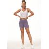 imageTHE GYM PEOPLE Womens High Waist Workout Shorts Breathable Dolphin Split Elastic Lounge Yoga ShortsCrystal Purple