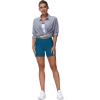 imageTHE GYM PEOPLE Womens High Waist Workout Shorts Breathable Dolphin Split Elastic Lounge Yoga ShortsDark Blue Green