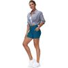 imageTHE GYM PEOPLE Womens High Waist Workout Shorts Breathable Dolphin Split Elastic Lounge Yoga ShortsDark Blue Green
