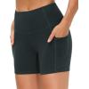 imageTHE GYM PEOPLE Womens High Waist Workout Shorts Breathable Dolphin Split Elastic Lounge Yoga ShortsDark Grey