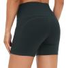 imageTHE GYM PEOPLE Womens High Waist Workout Shorts Breathable Dolphin Split Elastic Lounge Yoga ShortsDark Grey