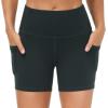 imageTHE GYM PEOPLE Womens High Waist Workout Shorts Breathable Dolphin Split Elastic Lounge Yoga ShortsDark Grey