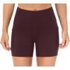 imageTHE GYM PEOPLE Womens High Waist Workout Shorts Breathable Dolphin Split Elastic Lounge Yoga ShortsDark Red