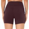 imageTHE GYM PEOPLE Womens High Waist Workout Shorts Breathable Dolphin Split Elastic Lounge Yoga ShortsDark Red