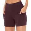 imageTHE GYM PEOPLE Womens High Waist Workout Shorts Breathable Dolphin Split Elastic Lounge Yoga ShortsDark Red