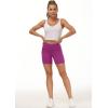 imageTHE GYM PEOPLE Womens High Waist Workout Shorts Breathable Dolphin Split Elastic Lounge Yoga ShortsFuchsia