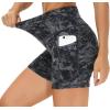 imageTHE GYM PEOPLE Womens High Waist Workout Shorts Breathable Dolphin Split Elastic Lounge Yoga ShortsGraymarble