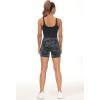 imageTHE GYM PEOPLE Womens High Waist Workout Shorts Breathable Dolphin Split Elastic Lounge Yoga ShortsGraymarble