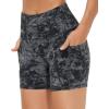 imageTHE GYM PEOPLE Womens High Waist Workout Shorts Breathable Dolphin Split Elastic Lounge Yoga ShortsGraymarble