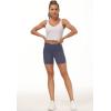 imageTHE GYM PEOPLE Womens High Waist Workout Shorts Breathable Dolphin Split Elastic Lounge Yoga ShortsInk Blue