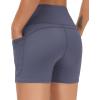 imageTHE GYM PEOPLE Womens High Waist Workout Shorts Breathable Dolphin Split Elastic Lounge Yoga ShortsInk Blue