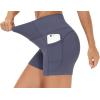 imageTHE GYM PEOPLE Womens High Waist Workout Shorts Breathable Dolphin Split Elastic Lounge Yoga ShortsInk Blue