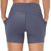 imageTHE GYM PEOPLE Womens High Waist Workout Shorts Breathable Dolphin Split Elastic Lounge Yoga ShortsInk Blue