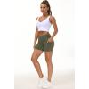 imageTHE GYM PEOPLE Womens High Waist Workout Shorts Breathable Dolphin Split Elastic Lounge Yoga ShortsOlive Green