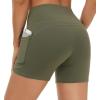 imageTHE GYM PEOPLE Womens High Waist Workout Shorts Breathable Dolphin Split Elastic Lounge Yoga ShortsOlive Green