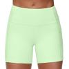 imageTHE GYM PEOPLE Womens High Waist Workout Shorts Breathable Dolphin Split Elastic Lounge Yoga ShortsPale Green