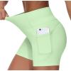 imageTHE GYM PEOPLE Womens High Waist Workout Shorts Breathable Dolphin Split Elastic Lounge Yoga ShortsPale Green