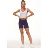 imageTHE GYM PEOPLE Womens High Waist Workout Shorts Breathable Dolphin Split Elastic Lounge Yoga ShortsPurple