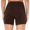 imageTHE GYM PEOPLE Womens High Waist Workout Shorts Breathable Dolphin Split Elastic Lounge Yoga ShortsRed Brown