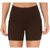 imageTHE GYM PEOPLE Womens High Waist Workout Shorts Breathable Dolphin Split Elastic Lounge Yoga ShortsRed Brown