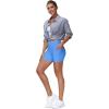 imageTHE GYM PEOPLE Womens High Waist Workout Shorts Breathable Dolphin Split Elastic Lounge Yoga ShortsSea Blue