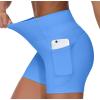 imageTHE GYM PEOPLE Womens High Waist Workout Shorts Breathable Dolphin Split Elastic Lounge Yoga ShortsSea Blue
