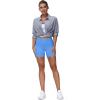 imageTHE GYM PEOPLE Womens High Waist Workout Shorts Breathable Dolphin Split Elastic Lounge Yoga ShortsSea Blue