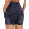 imageTHE GYM PEOPLE Womens High Waist Workout Shorts Breathable Dolphin Split Elastic Lounge Yoga ShortsTie Dye Black Grey