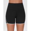 imageTHE GYM PEOPLE Womens High Waisted Workout Shorts Stretchy Breathable Dolphin Split Running Yoga Lounge ShortsBlack