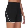 imageTHE GYM PEOPLE Womens High Waisted Workout Shorts Stretchy Breathable Dolphin Split Running Yoga Lounge ShortsBlack