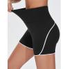 imageTHE GYM PEOPLE Womens High Waisted Workout Shorts Stretchy Breathable Dolphin Split Running Yoga Lounge ShortsBlack