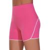 imageTHE GYM PEOPLE Womens High Waisted Workout Shorts Stretchy Breathable Dolphin Split Running Yoga Lounge ShortsBright Pink