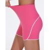 imageTHE GYM PEOPLE Womens High Waisted Workout Shorts Stretchy Breathable Dolphin Split Running Yoga Lounge ShortsBright Pink
