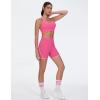 imageTHE GYM PEOPLE Womens High Waisted Workout Shorts Stretchy Breathable Dolphin Split Running Yoga Lounge ShortsBright Pink