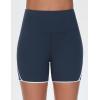 imageTHE GYM PEOPLE Womens High Waisted Workout Shorts Stretchy Breathable Dolphin Split Running Yoga Lounge ShortsNavy Blue