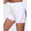 imageTHE GYM PEOPLE Womens High Waisted Workout Shorts Stretchy Breathable Dolphin Split Running Yoga Lounge ShortsWhite