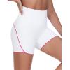 imageTHE GYM PEOPLE Womens High Waisted Workout Shorts Stretchy Breathable Dolphin Split Running Yoga Lounge ShortsWhite