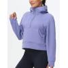 imageTHE GYM PEOPLE Womens Hoodies Half Zip Long Sleeve Fleece Crop Pullover Sweatshirts with Pockets Thumb HoleLavender Purple
