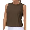 imageTHE GYM PEOPLE Womens Workout Tops in Ice Silk Quick Dry SleevelessBrown