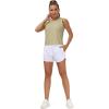 imageTHE GYM PEOPLE Womens Workout Tops in Ice Silk Quick Dry SleevelessKhaki