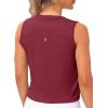 imageTHE GYM PEOPLE Womens Workout Tops in Ice Silk Quick Dry SleevelessWine Red