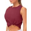 imageTHE GYM PEOPLE Womens Workout Tops in Ice Silk Quick Dry SleevelessWine Red