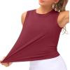 imageTHE GYM PEOPLE Womens Workout Tops in Ice Silk Quick Dry SleevelessWine Red