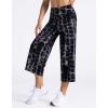 imageTHE GYM PEOPLE Womens Yoga Pants with Pockets and Tummy Control High Waist in Flare CropGreyWhiteBlack