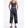 imageTHE GYM PEOPLE Womens Yoga Pants with Pockets and Tummy Control High Waist in Flare CropGreyWhiteBlack