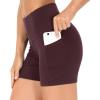 imageTHE GYM PEOPLE Womens High Waist Workout Shorts Breathable Dolphin Split Elastic Lounge Yoga ShortsDark Red