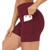 imageTHE GYM PEOPLE Womens High Waist Workout Shorts Breathable Dolphin Split Elastic Lounge Yoga ShortsWine Red